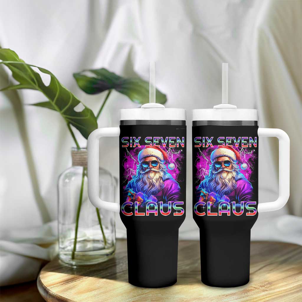 Funny Six Seven Claus Tumbler With Handle 67 Christmas Santa Meme Gen Alpha - Wonder Print Shop