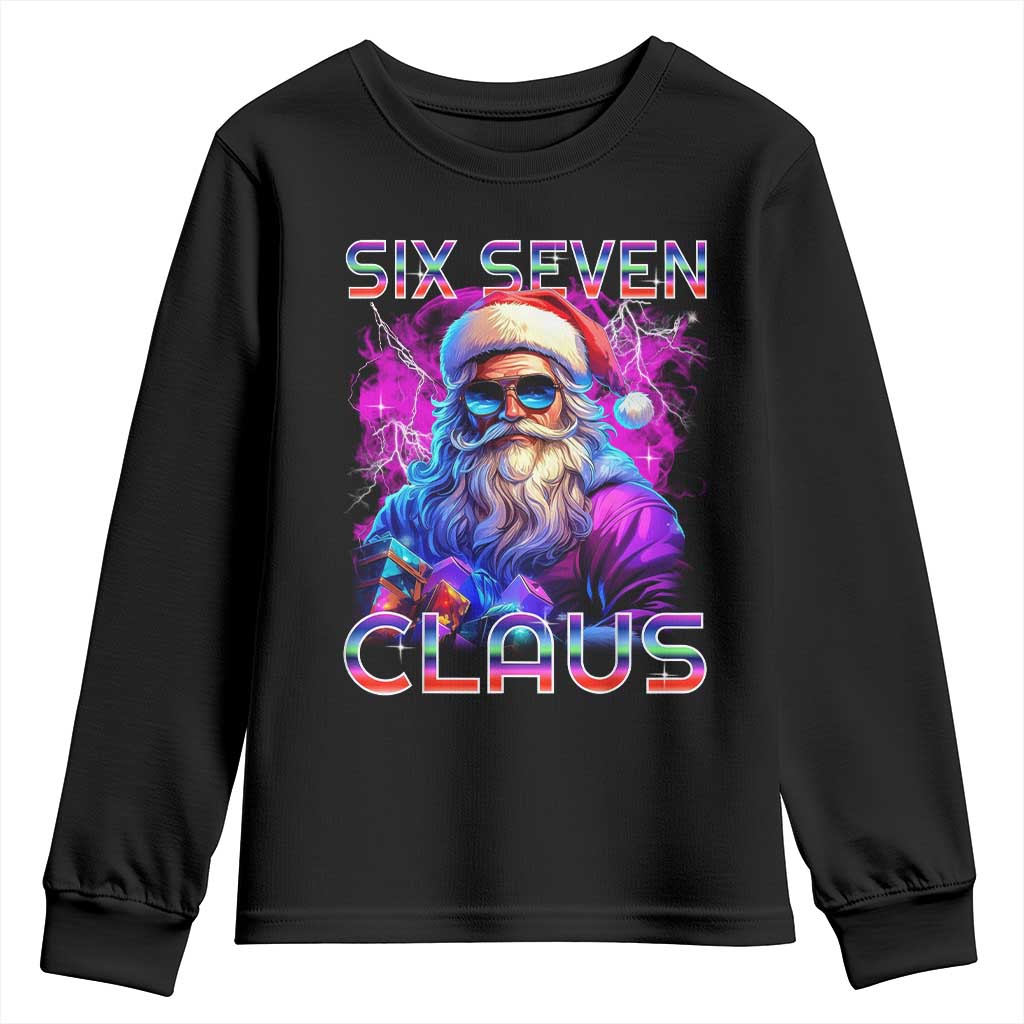 Funny Six Seven Claus Youth Sweatshirt 67 Christmas Santa Meme Gen Alpha - Wonder Print Shop