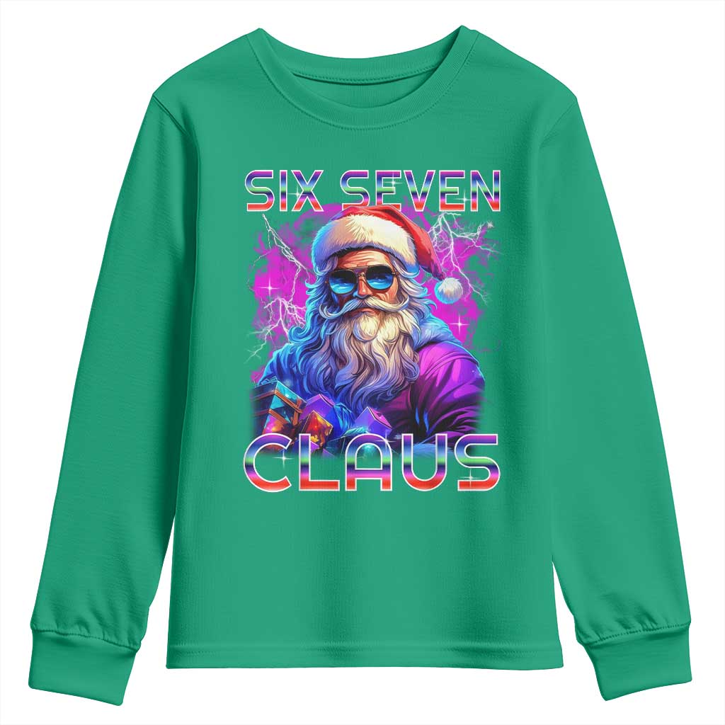 Funny Six Seven Claus Youth Sweatshirt 67 Christmas Santa Meme Gen Alpha - Wonder Print Shop