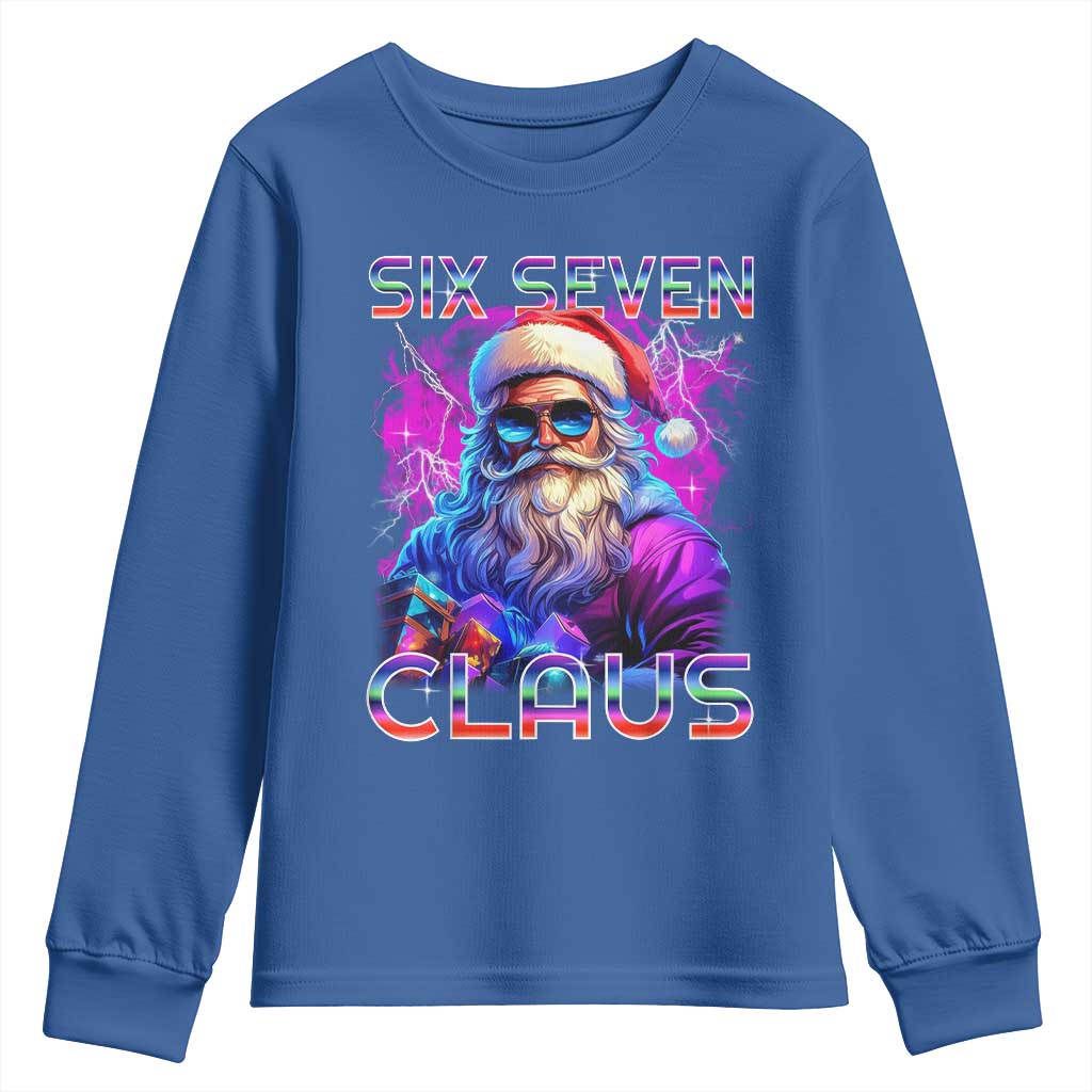 Funny Six Seven Claus Youth Sweatshirt 67 Christmas Santa Meme Gen Alpha - Wonder Print Shop