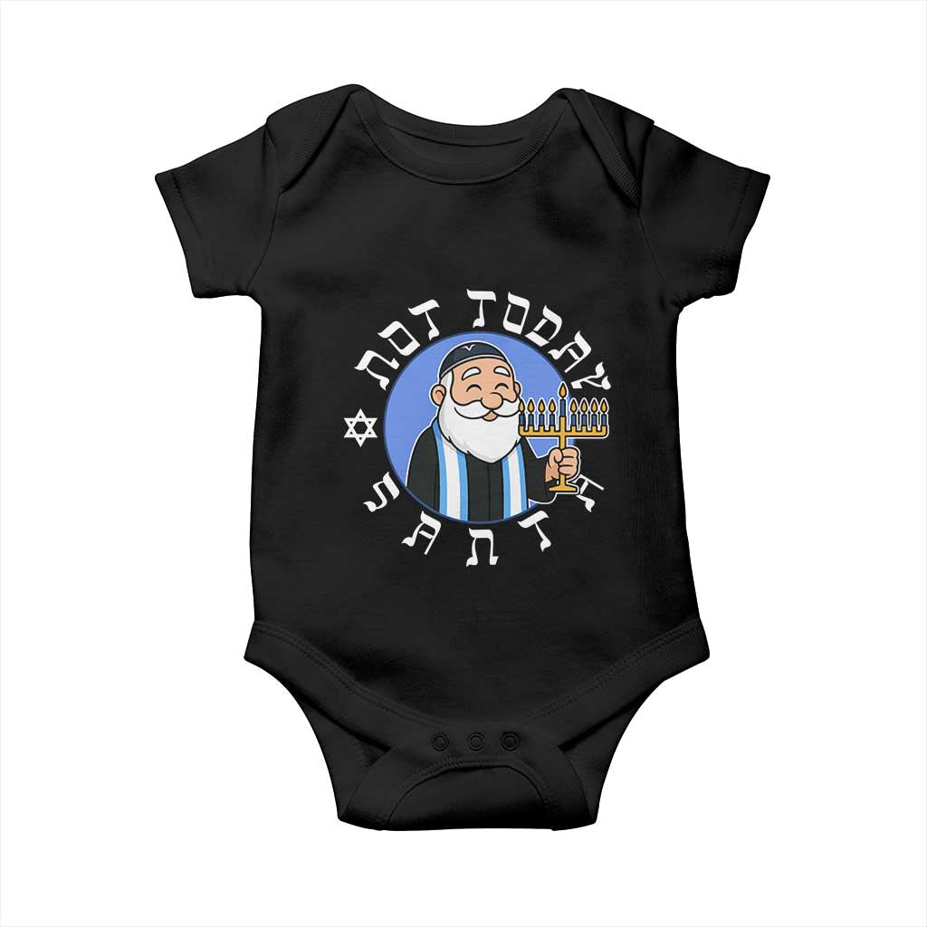 Funny Hanukkah Not Today Santa Baby Onesie Jewish Chanukah Chrismukkah - Wonder Print Shop