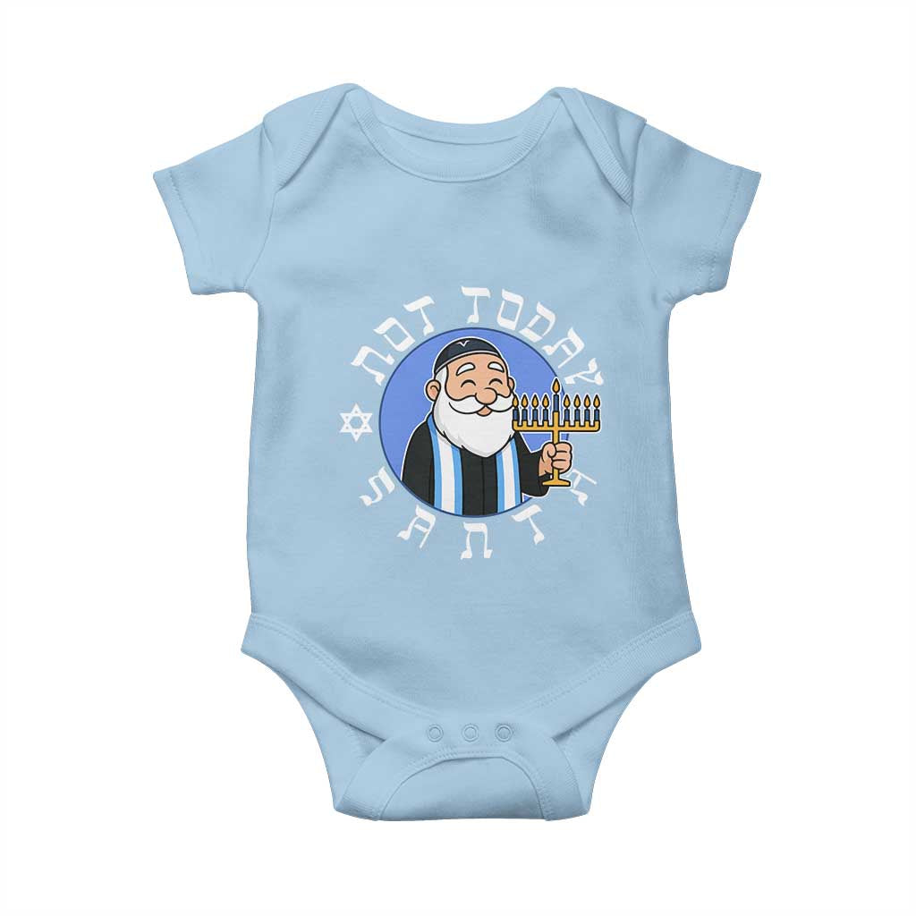 Funny Hanukkah Not Today Santa Baby Onesie Jewish Chanukah Chrismukkah - Wonder Print Shop