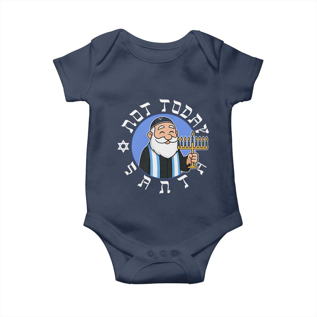 Funny Hanukkah Not Today Santa Baby Onesie Jewish Chanukah Chrismukkah - Wonder Print Shop