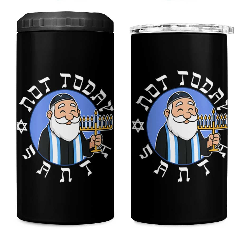 Funny Hanukkah Not Today Santa 4 in 1 Can Cooler Tumbler Jewish Chanukah Chrismukkah - Wonder Print Shop