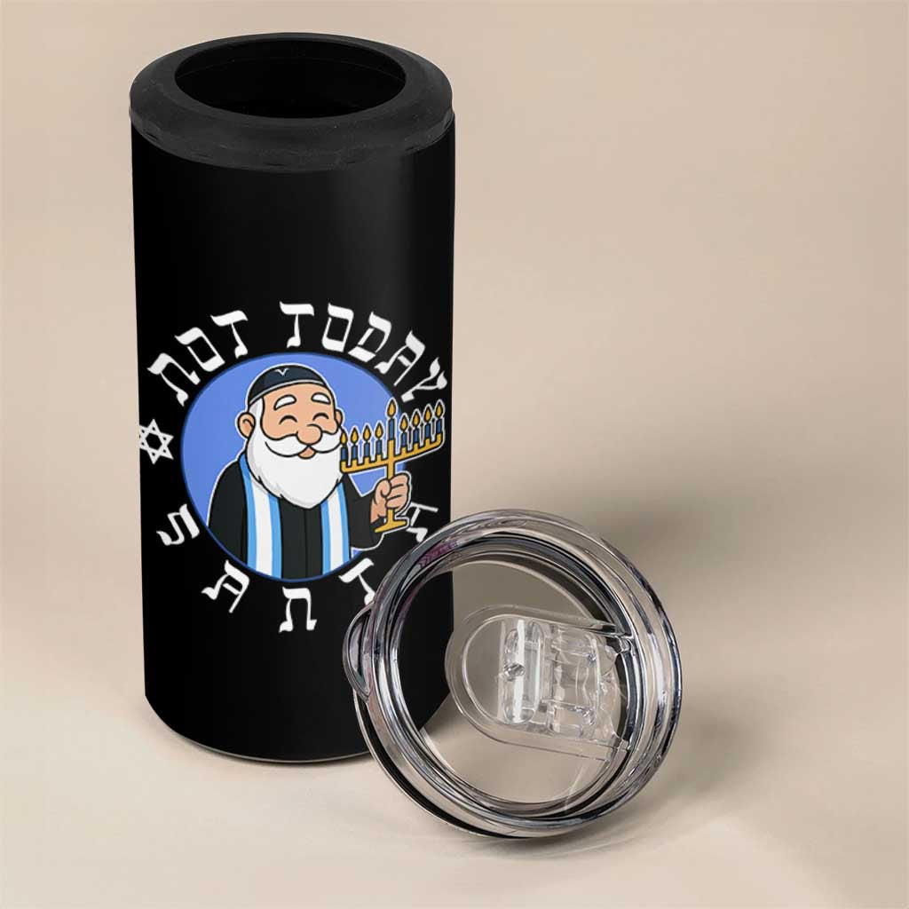 Funny Hanukkah Not Today Santa 4 in 1 Can Cooler Tumbler Jewish Chanukah Chrismukkah - Wonder Print Shop