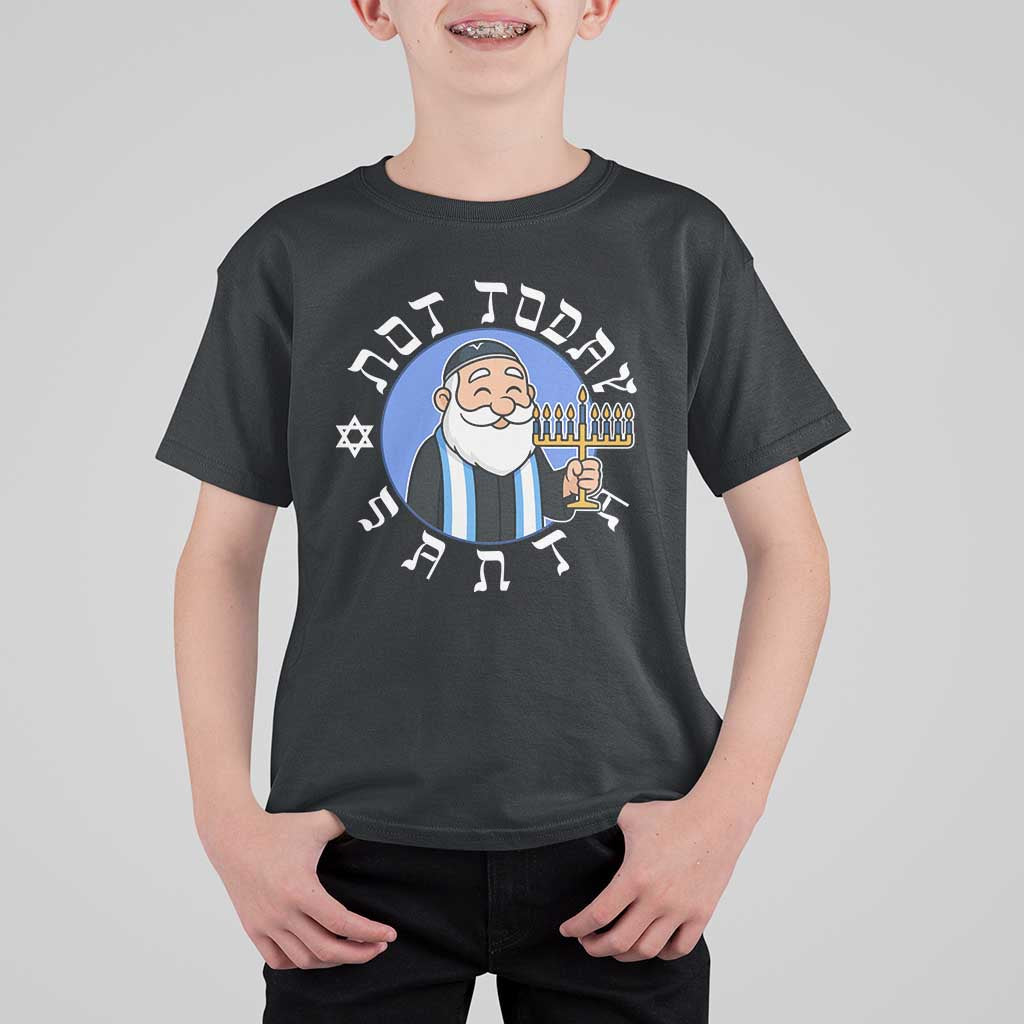Funny Hanukkah Not Today Santa T Shirt For Kid Jewish Chanukah Chrismukkah - Wonder Print Shop