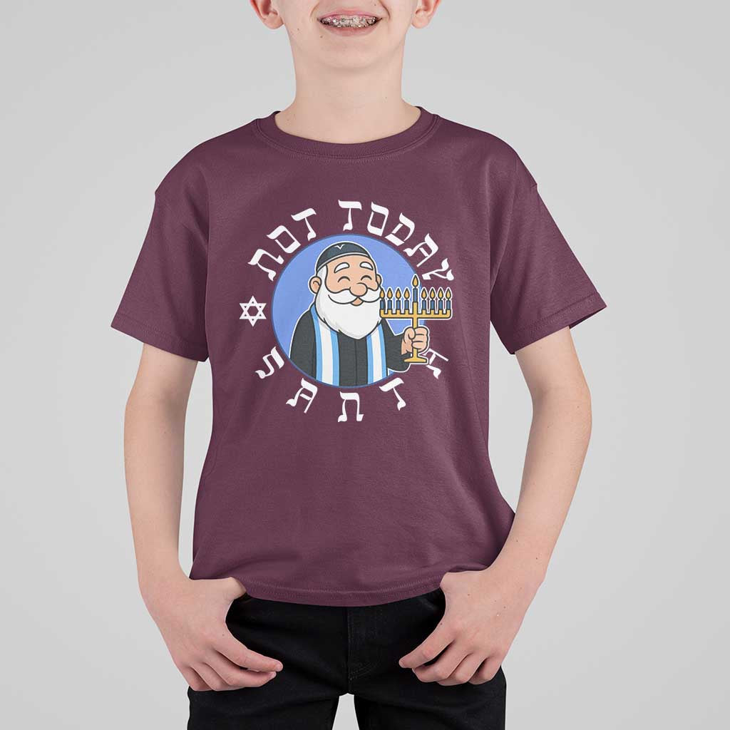 Funny Hanukkah Not Today Santa T Shirt For Kid Jewish Chanukah Chrismukkah - Wonder Print Shop
