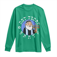 Funny Hanukkah Not Today Santa Long Sleeve Shirt Jewish Chanukah Chrismukkah - Wonder Print Shop