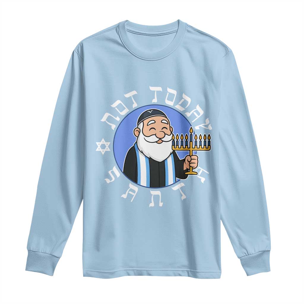Funny Hanukkah Not Today Santa Long Sleeve Shirt Jewish Chanukah Chrismukkah - Wonder Print Shop