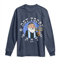 Funny Hanukkah Not Today Santa Long Sleeve Shirt Jewish Chanukah Chrismukkah - Wonder Print Shop
