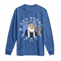 Funny Hanukkah Not Today Santa Long Sleeve Shirt Jewish Chanukah Chrismukkah - Wonder Print Shop
