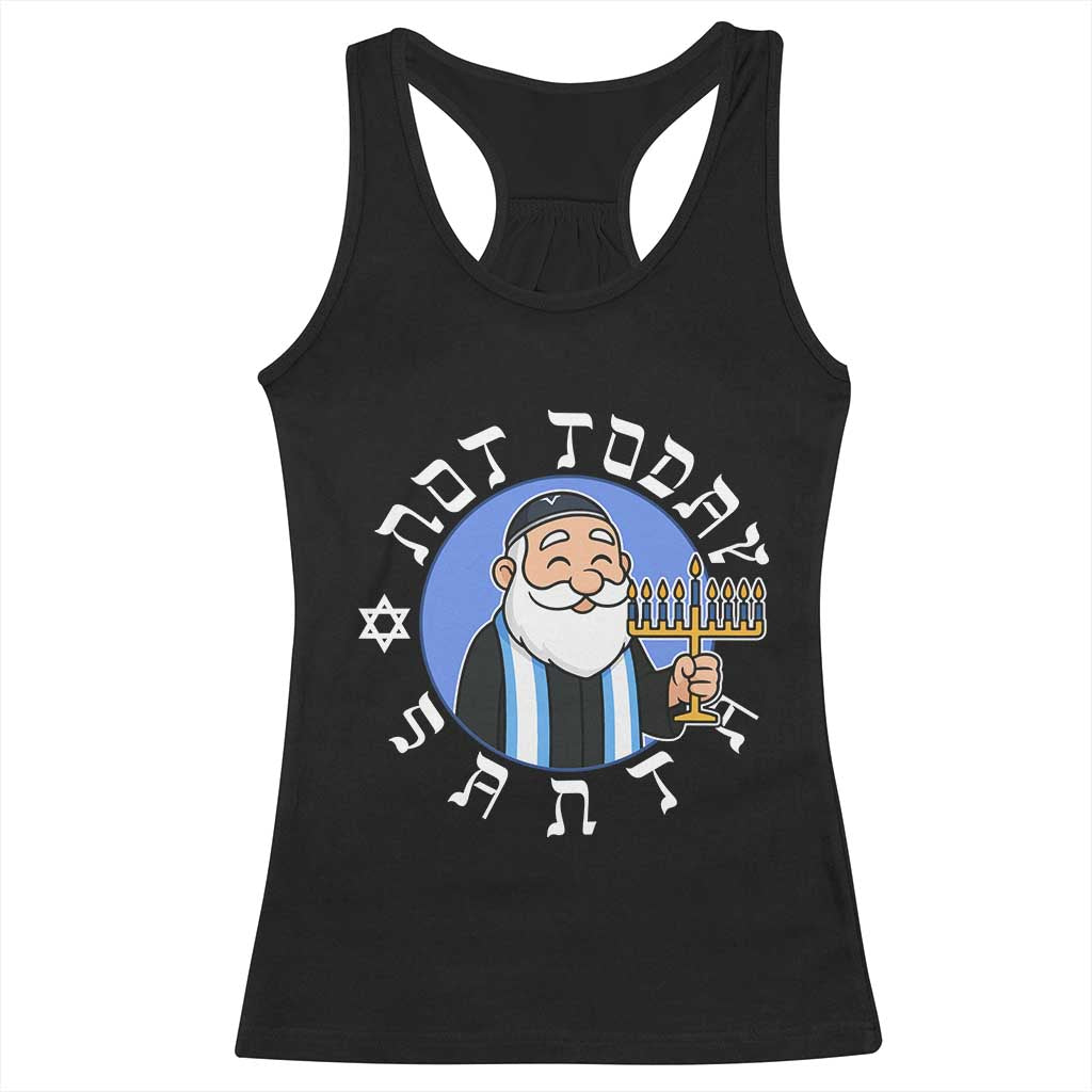 Funny Hanukkah Not Today Santa Racerback Tank Top Jewish Chanukah Chrismukkah - Wonder Print Shop