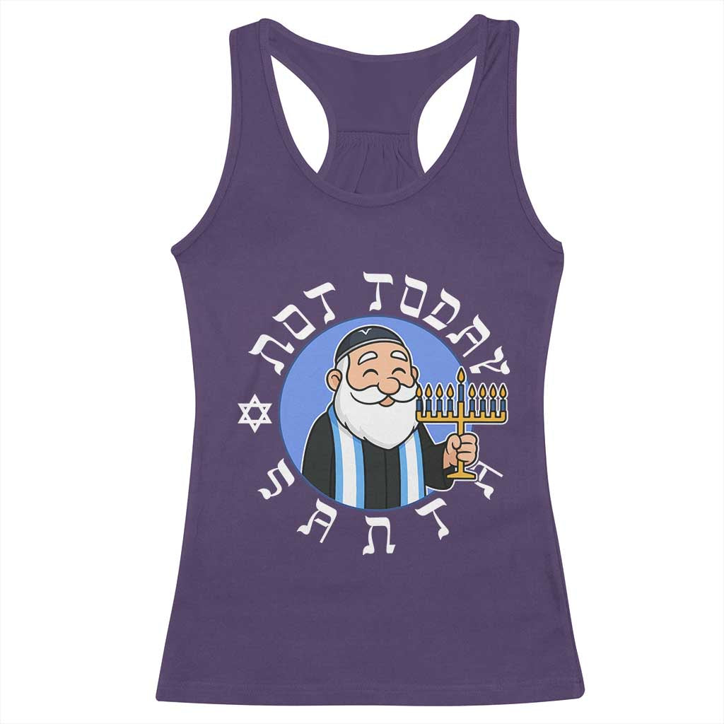 Funny Hanukkah Not Today Santa Racerback Tank Top Jewish Chanukah Chrismukkah - Wonder Print Shop