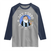 Funny Hanukkah Not Today Santa Raglan Shirt Jewish Chanukah Chrismukkah - Wonder Print Shop