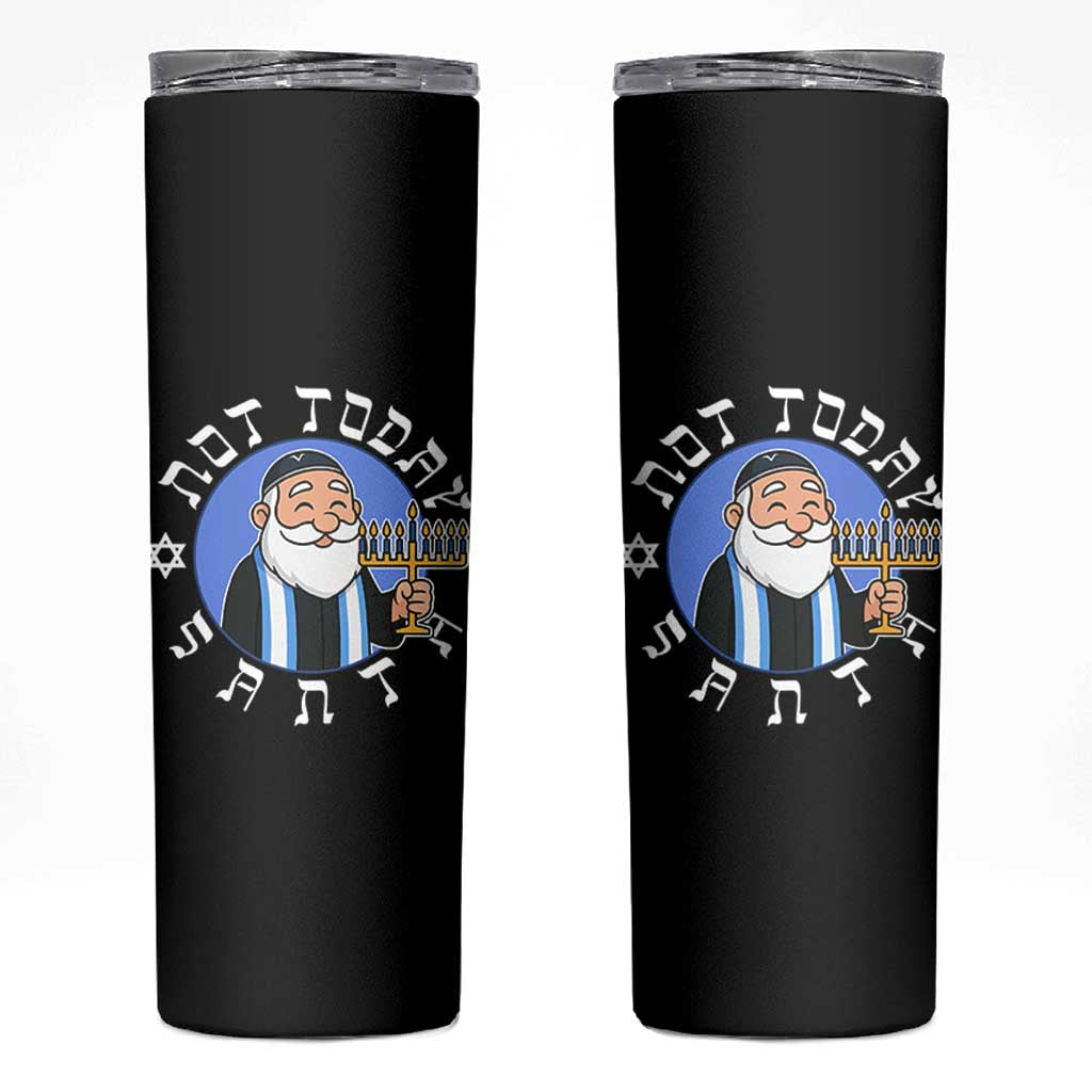Funny Hanukkah Not Today Santa Skinny Tumbler Jewish Chanukah Chrismukkah - Wonder Print Shop