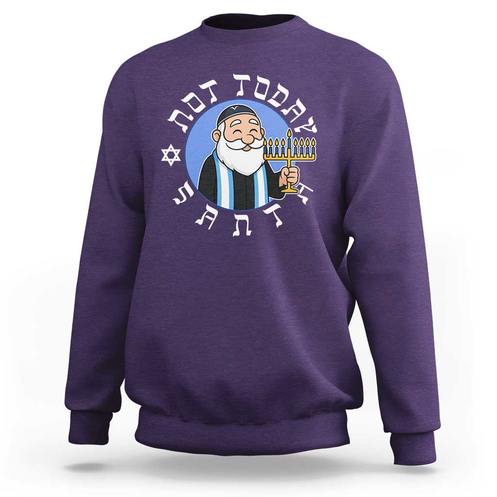 Funny Hanukkah Not Today Santa Sweatshirt Jewish Chanukah Chrismukkah - Wonder Print Shop