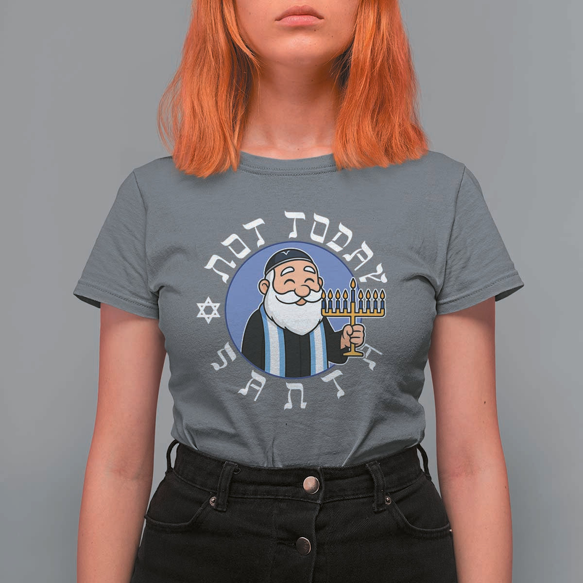 Funny Hanukkah Not Today Santa T Shirt For Women Jewish Chanukah Chrismukkah - Wonder Print Shop