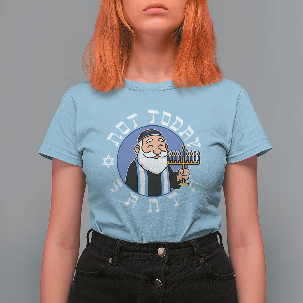 Funny Hanukkah Not Today Santa T Shirt For Women Jewish Chanukah Chrismukkah - Wonder Print Shop