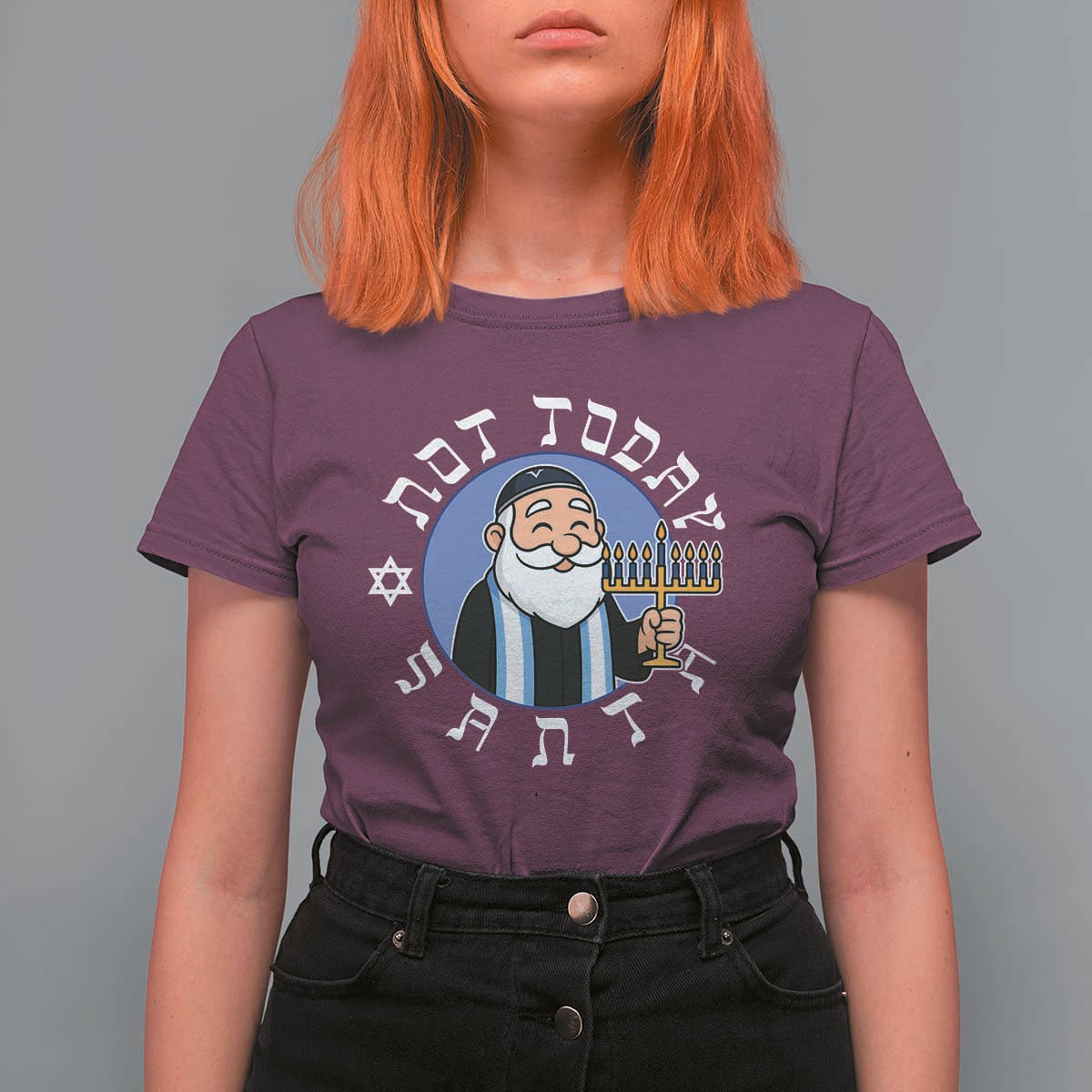 Funny Hanukkah Not Today Santa T Shirt For Women Jewish Chanukah Chrismukkah - Wonder Print Shop