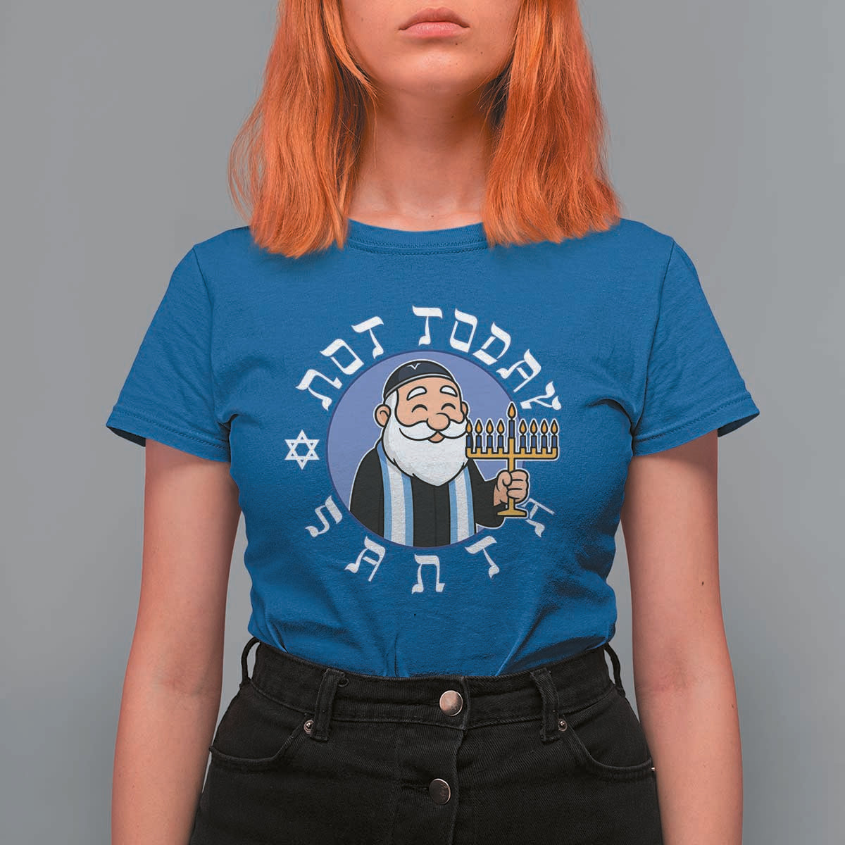 Funny Hanukkah Not Today Santa T Shirt For Women Jewish Chanukah Chrismukkah - Wonder Print Shop