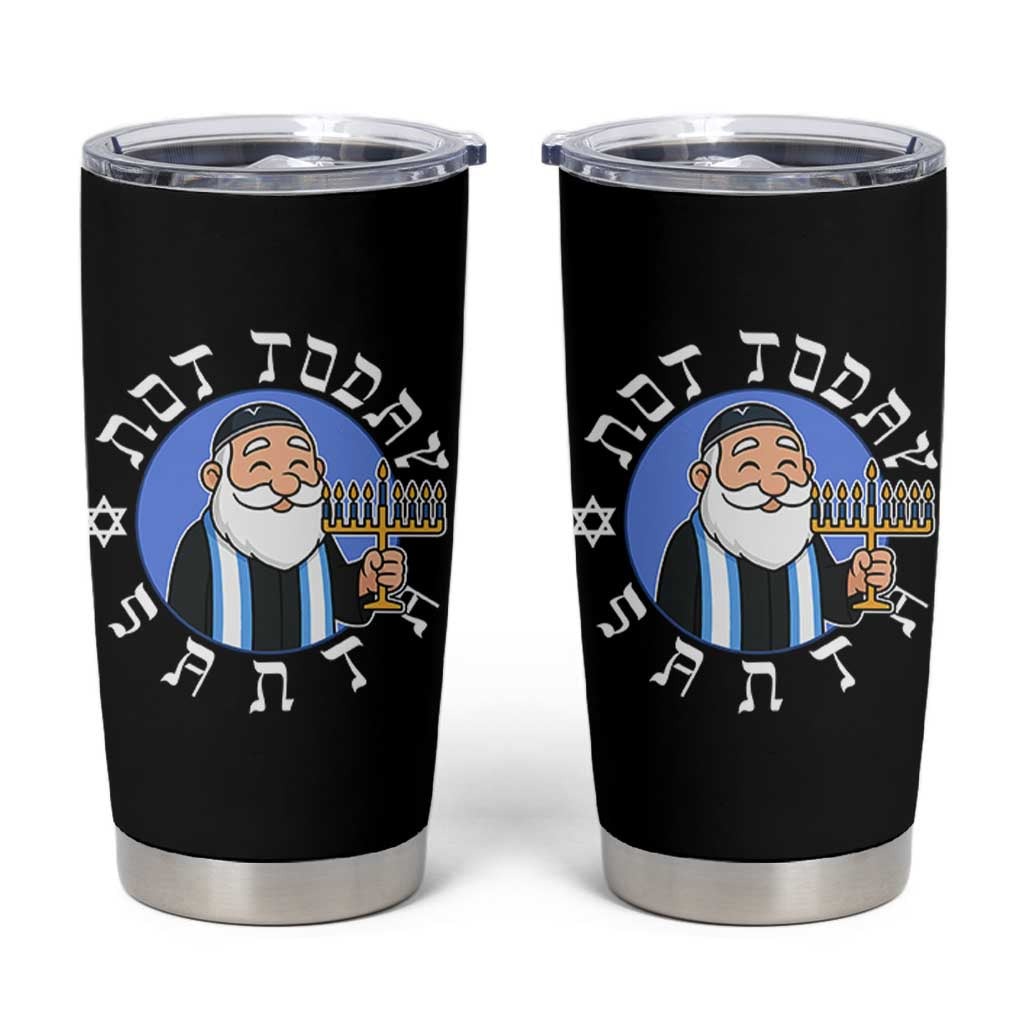 Funny Hanukkah Not Today Santa Tumbler Cup Jewish Chanukah Chrismukkah - Wonder Print Shop