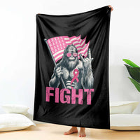Funny Bigfoot Breast Cancer Awareness Throw Blanket Fight Pink Ribbon - Wonder Print Shop