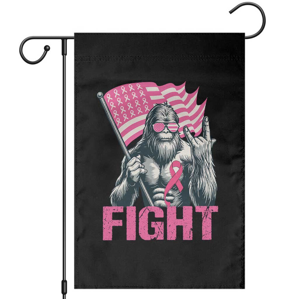 Funny Bigfoot Breast Cancer Awareness Garden Flag Fight Pink Ribbon - Wonder Print Shop
