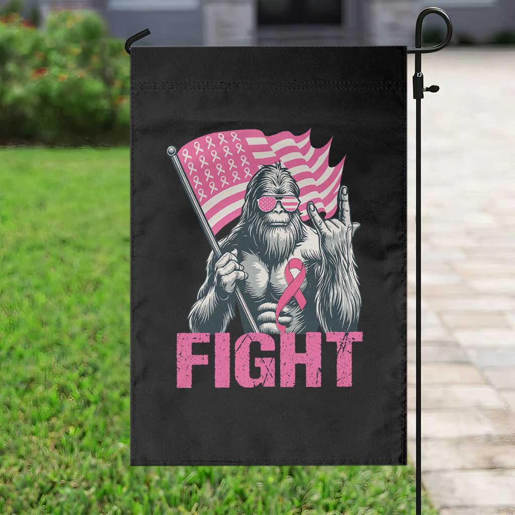 Funny Bigfoot Breast Cancer Awareness Garden Flag Fight Pink Ribbon - Wonder Print Shop