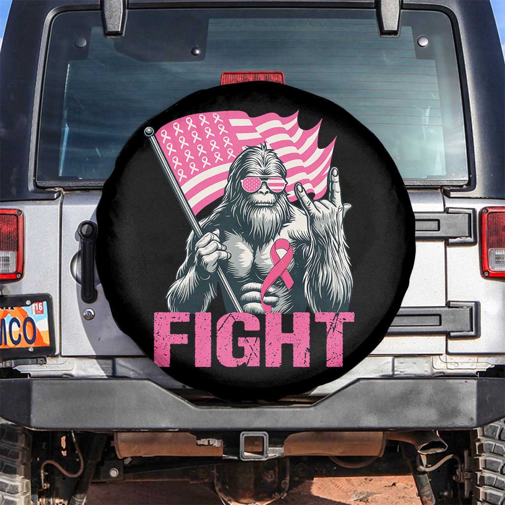 Funny Bigfoot Breast Cancer Awareness Spare Tire Cover Fight Pink Ribbon - Wonder Print Shop