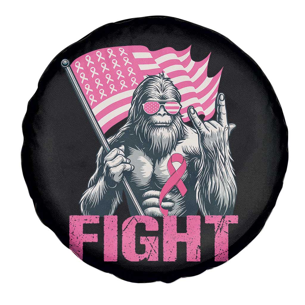 Funny Bigfoot Breast Cancer Awareness Spare Tire Cover Fight Pink Ribbon - Wonder Print Shop