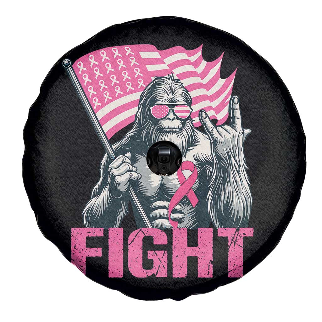 Funny Bigfoot Breast Cancer Awareness Spare Tire Cover Fight Pink Ribbon - Wonder Print Shop