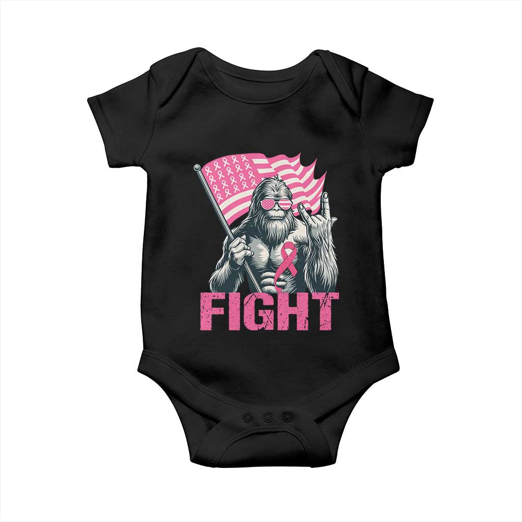 Funny Bigfoot Breast Cancer Awareness Baby Onesie Fight Pink Ribbon - Wonder Print Shop