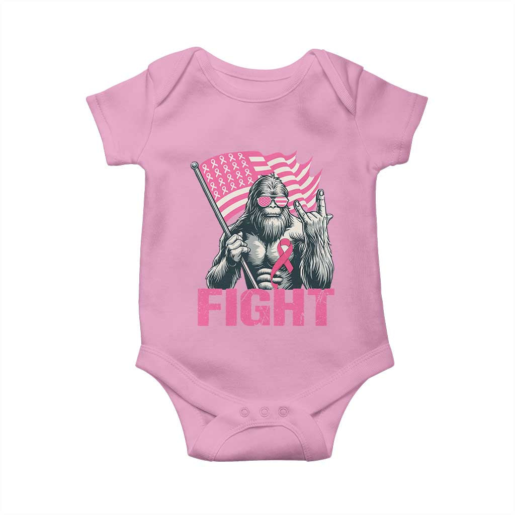Funny Bigfoot Breast Cancer Awareness Baby Onesie Fight Pink Ribbon - Wonder Print Shop