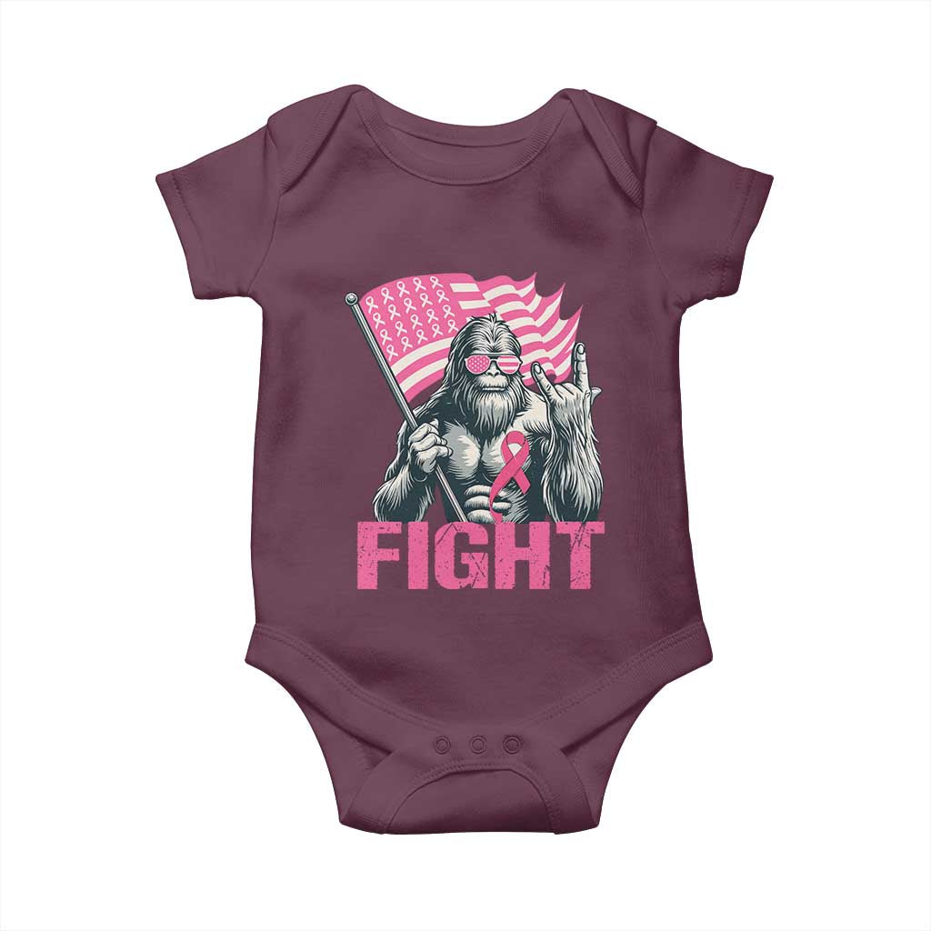 Funny Bigfoot Breast Cancer Awareness Baby Onesie Fight Pink Ribbon - Wonder Print Shop