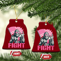 Funny Bigfoot Breast Cancer Awareness Ceramic Ornament Fight Pink Ribbon - Wonder Print Shop