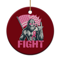 Funny Bigfoot Breast Cancer Awareness Ceramic Ornament Fight Pink Ribbon - Wonder Print Shop