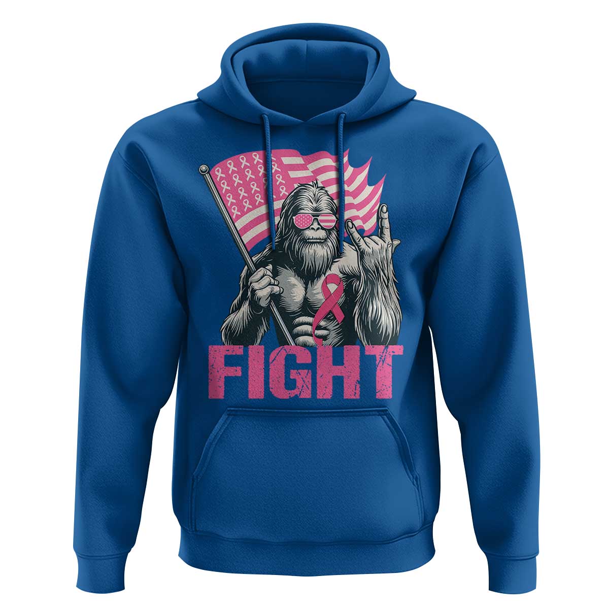 Funny Bigfoot Breast Cancer Awareness Hoodie Fight Pink Ribbon - Wonder Print Shop