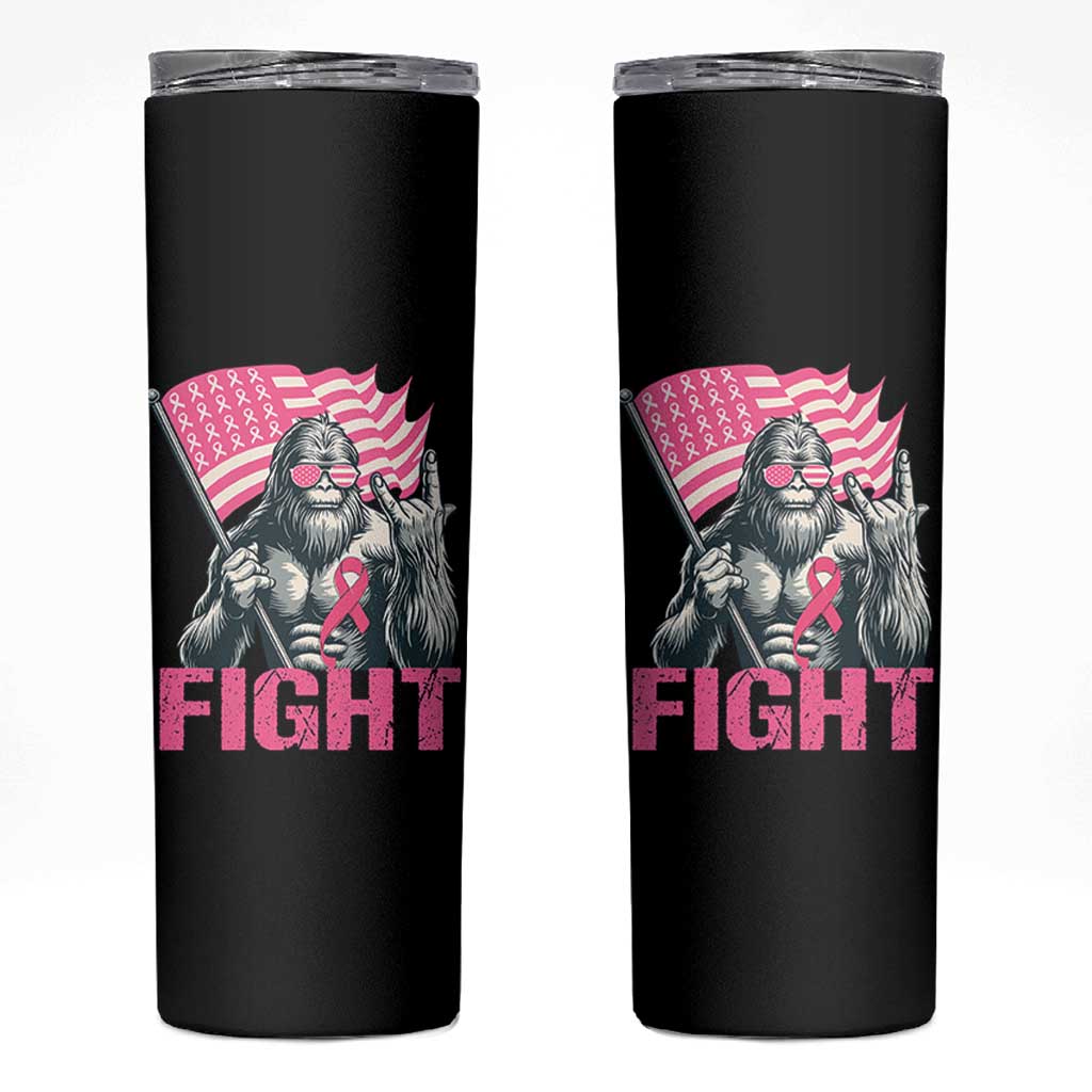 Funny Bigfoot Breast Cancer Awareness Skinny Tumbler Fight Pink Ribbon - Wonder Print Shop