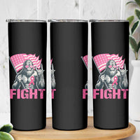 Funny Bigfoot Breast Cancer Awareness Skinny Tumbler Fight Pink Ribbon - Wonder Print Shop