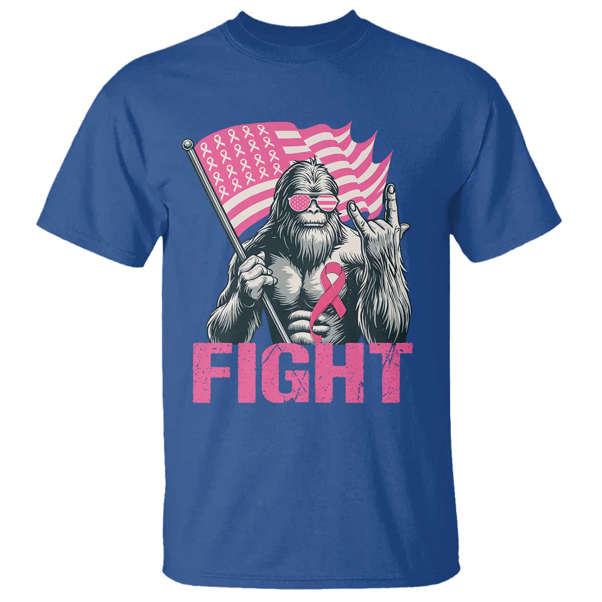 Funny Bigfoot Breast Cancer Awareness T Shirt Fight Pink Ribbon - Wonder Print Shop