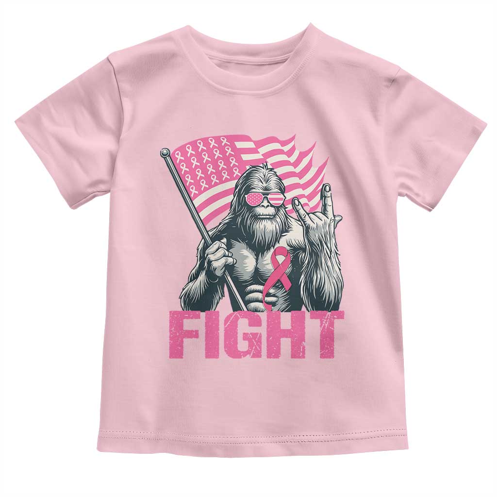 Funny Bigfoot Breast Cancer Awareness Toddler T Shirt Fight Pink Ribbon - Wonder Print Shop