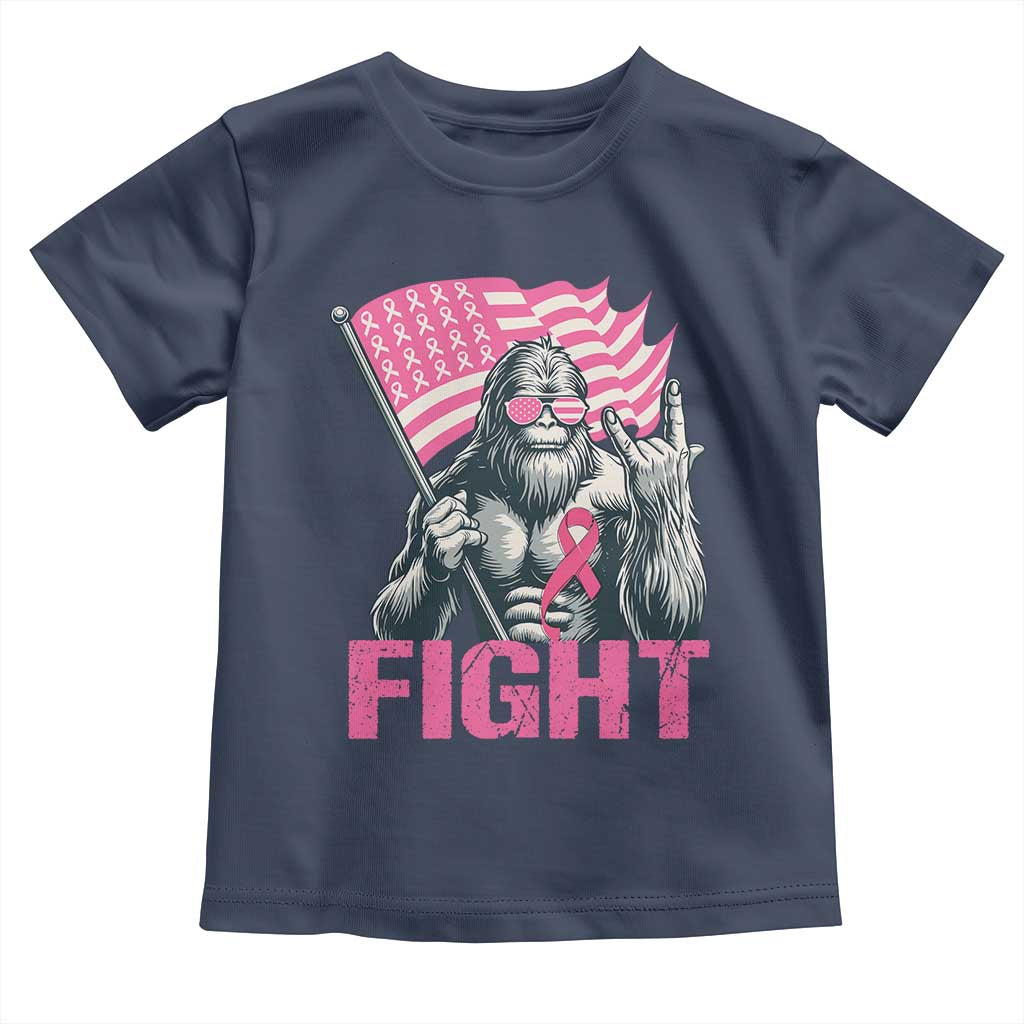 Funny Bigfoot Breast Cancer Awareness Toddler T Shirt Fight Pink Ribbon - Wonder Print Shop