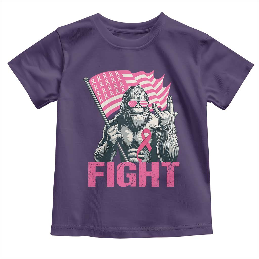 Funny Bigfoot Breast Cancer Awareness Toddler T Shirt Fight Pink Ribbon - Wonder Print Shop