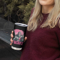 Funny Bigfoot Breast Cancer Awareness Tumbler Cup Fight Pink Ribbon - Wonder Print Shop