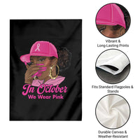 In October We Wear Pink Garden Flag Black Women Breast Cancer Awareness - Wonder Print Shop