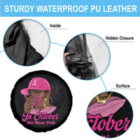 In October We Wear Pink Spare Tire Cover Black Women Breast Cancer Awareness - Wonder Print Shop