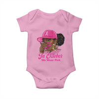 In October We Wear Pink Baby Onesie Black Women Breast Cancer Awareness - Wonder Print Shop