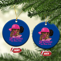 In October We Wear Pink Ceramic Ornament Black Women Breast Cancer Awareness - Wonder Print Shop