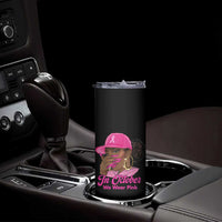 In October We Wear Pink Skinny Tumbler Black Women Breast Cancer Awareness - Wonder Print Shop