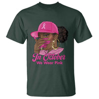 In October We Wear Pink T Shirt Black Women Breast Cancer Awareness - Wonder Print Shop